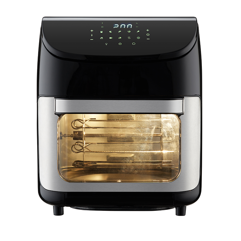 How does the air circulation system work in this multi-function large handle air oven, and what benefits does it offer?